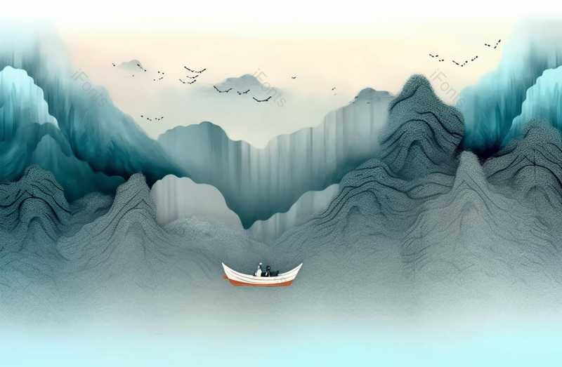 新中式水墨山水画国风风景插画,插画/手绘图,插画/手绘图库,插画/手绘图下载,插画/手绘